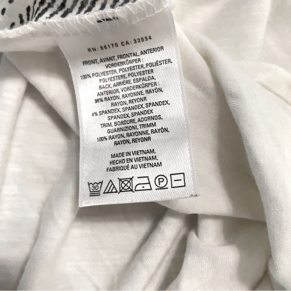 Postmark Anthropologie Top M Black White Notch V Neck Sleeveless Hi Lo Hem - Picture 7 of 9